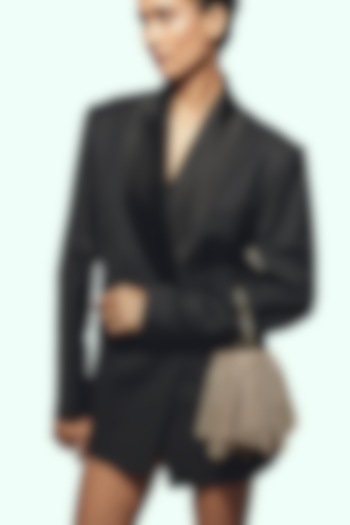 Black Vegan Leather Potli Bag by BEAU MONDE at Pernia's Pop Up Shop