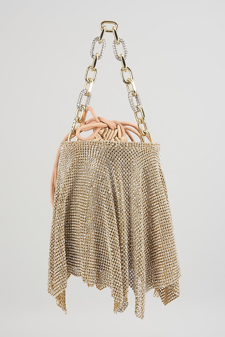 Black Vegan Leather Potli Bag by BEAU MONDE at Pernia's Pop Up Shop