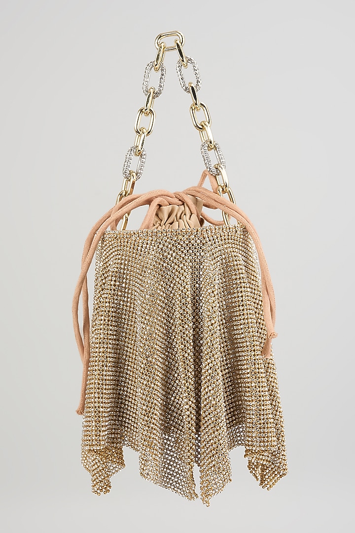 Black Vegan Leather Potli Bag by BEAU MONDE at Pernia's Pop Up Shop