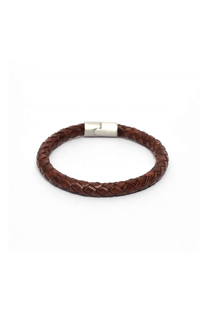 Brown Leather Bracelet by Bebajrang