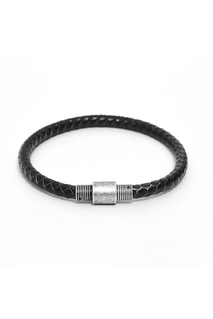 Black Leather Bracelet by Bebajrang