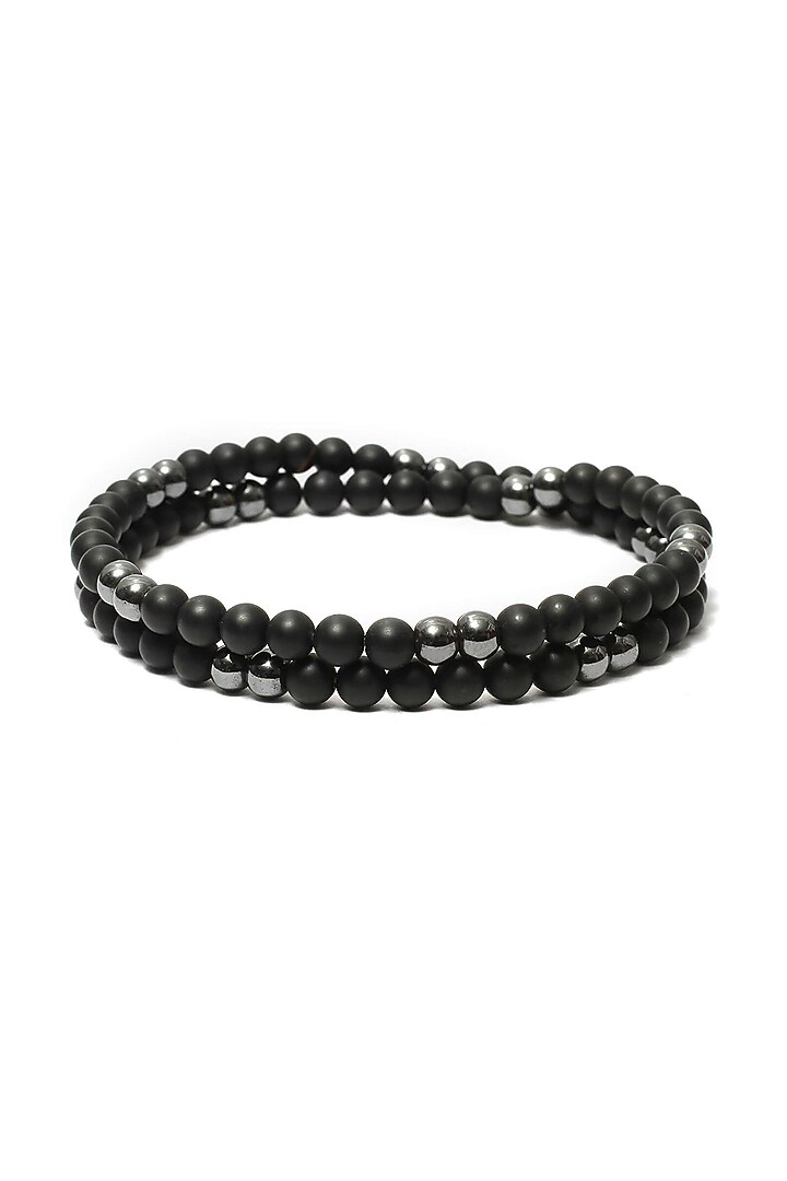 Black Beaded Wrap Bracelet by Bebajrang at Pernia's Pop Up Shop
