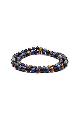 Blue Beaded Bracelet by Bebajrang