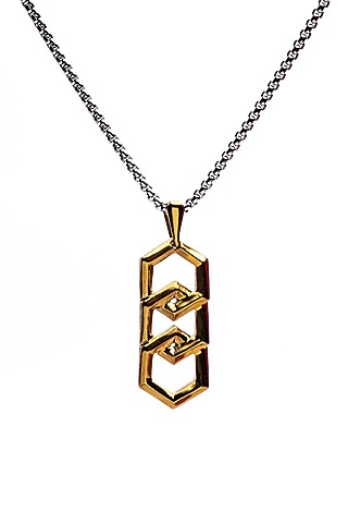 Silver Stainless Steel Pendant Necklace by Bebajrang