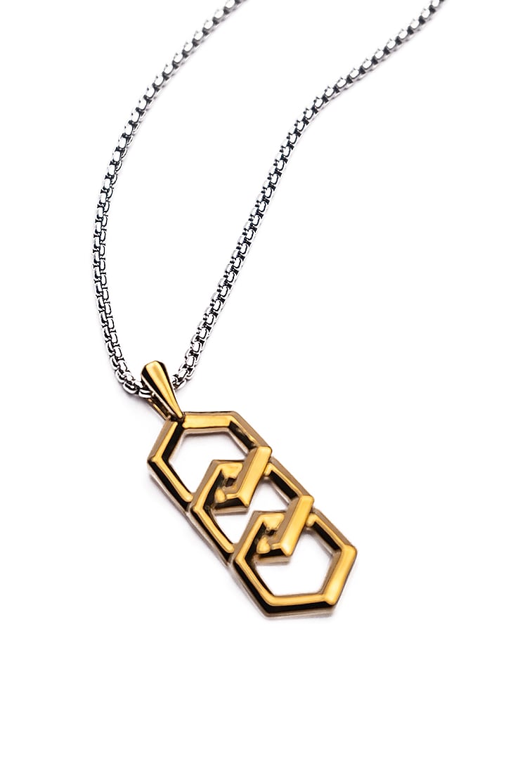 Silver Stainless Steel Pendant Necklace by Bebajrang at Pernia's Pop Up Shop