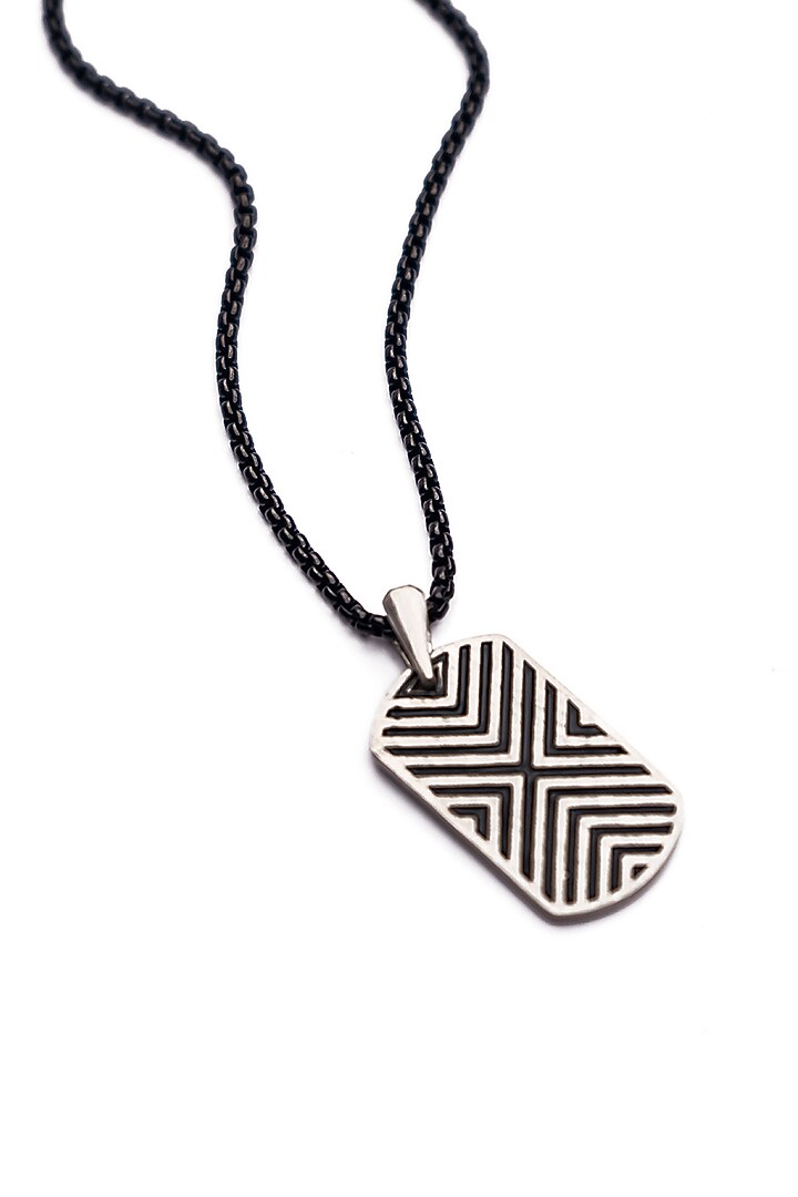 Silver Stainless Steel Pendant Necklace by Bebajrang at Pernia's Pop Up Shop