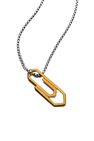Silver Stainless Steel Pendant Necklace by Bebajrang