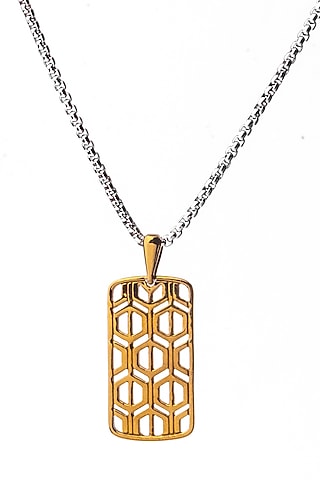 Silver Stainless Steel Pendant Necklace by Bebajrang