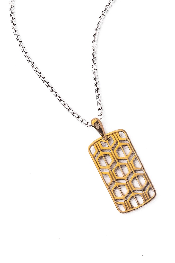 Silver Stainless Steel Pendant Necklace by Bebajrang at Pernia's Pop Up Shop