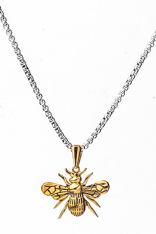 Silver Stainless Steel Pendant Necklace by Bebajrang