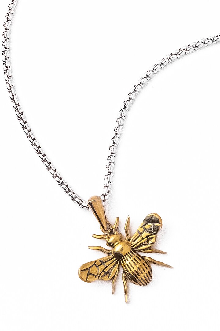 Silver Stainless Steel Pendant Necklace by Bebajrang at Pernia's Pop Up Shop