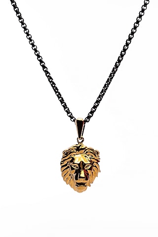 Black Stainless Steel Pendant Necklace by Bebajrang