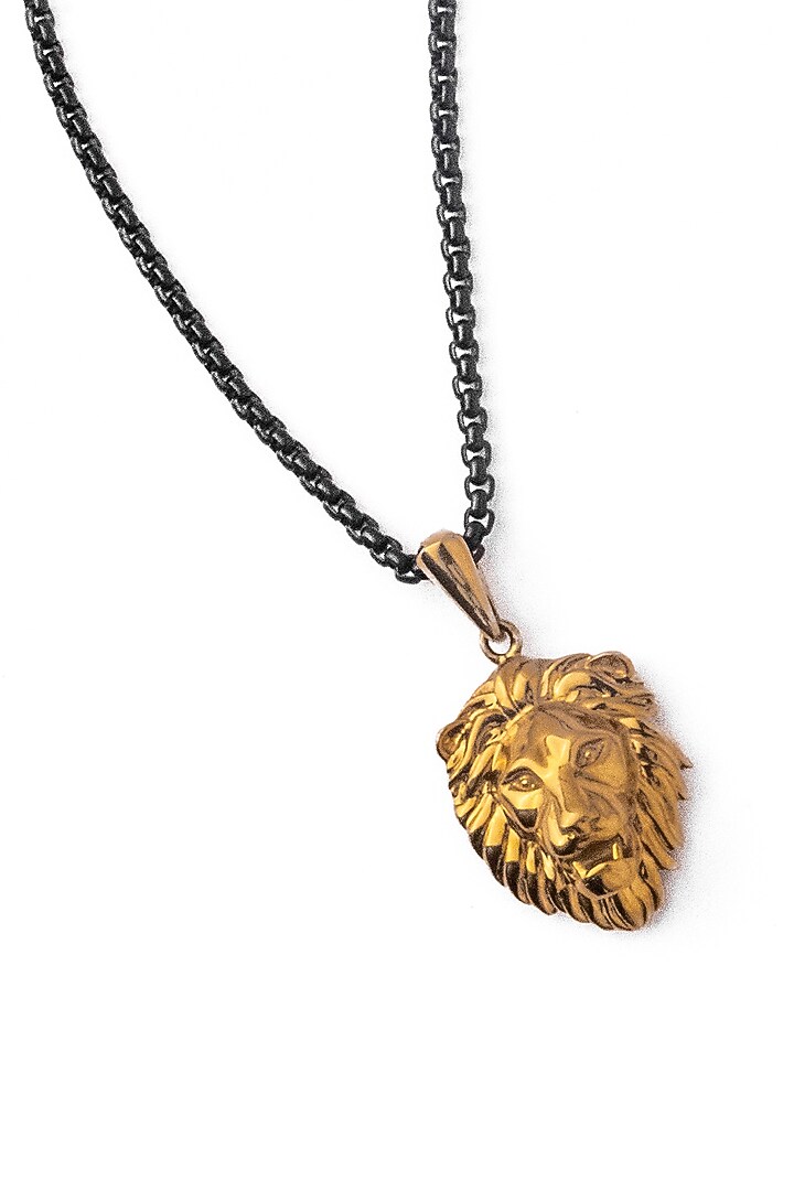Black Stainless Steel Pendant Necklace by Bebajrang at Pernia's Pop Up Shop