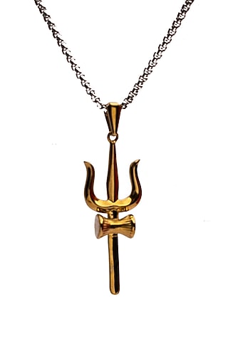 Silver Stainless Steel Pendant Necklace by Bebajrang