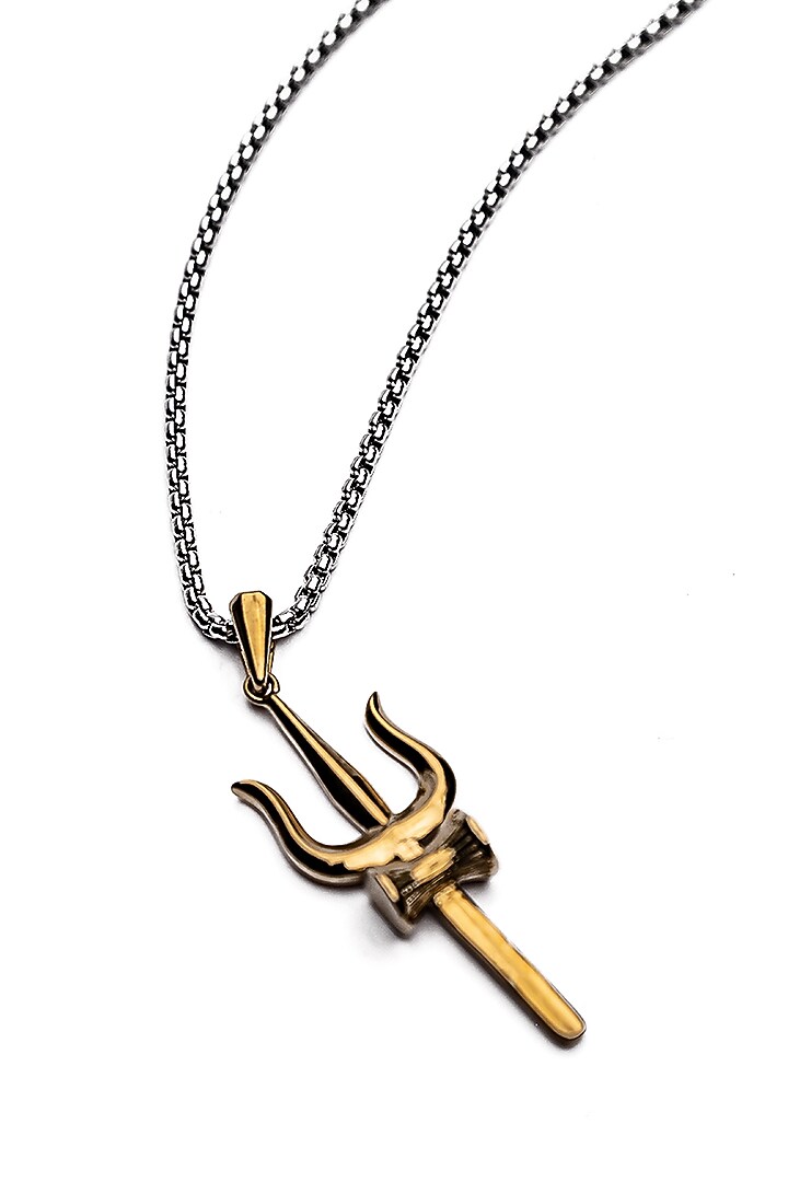 Silver Stainless Steel Pendant Necklace by Bebajrang at Pernia's Pop Up Shop