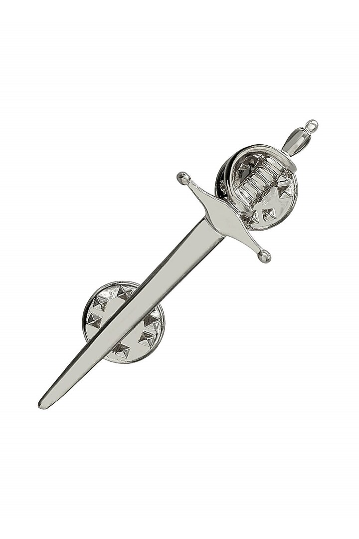 White Gold Plated Brass Lapel Pin by Bebajrang at Pernia's Pop Up Shop