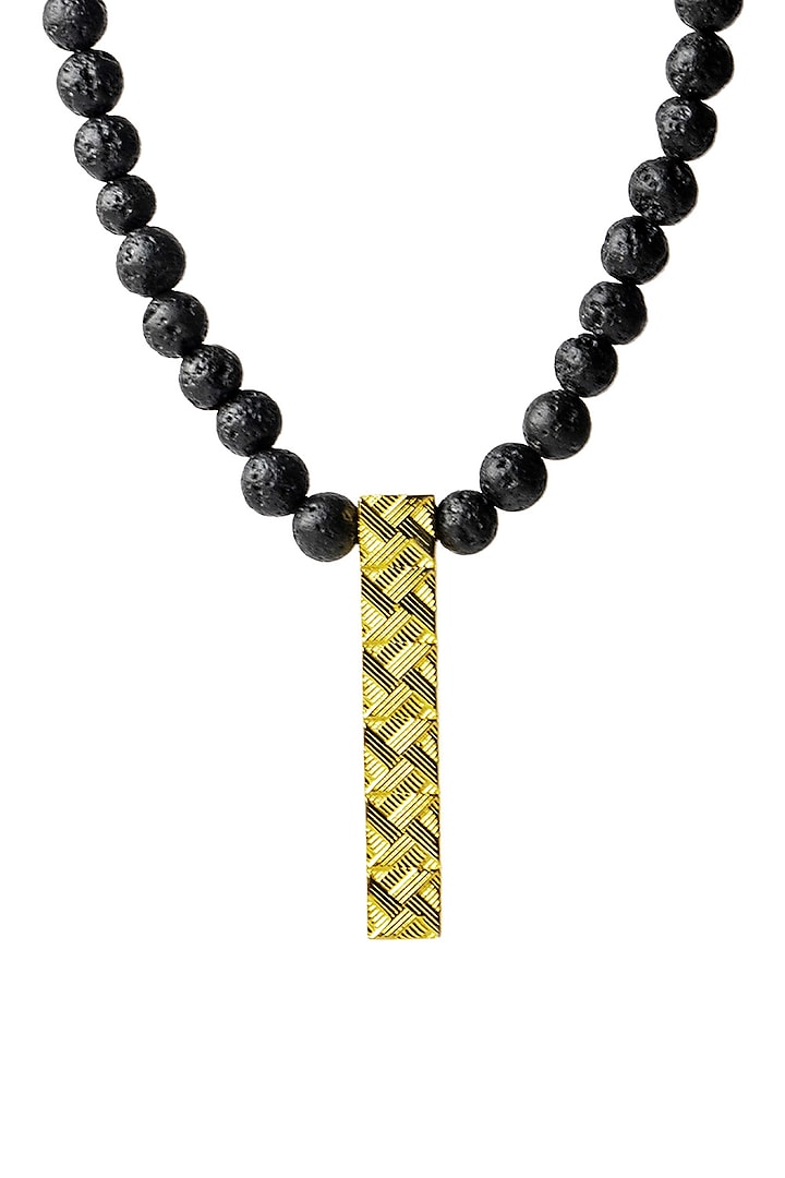 Black Beaded Pendant Necklace by Bebajrang at Pernia's Pop Up Shop