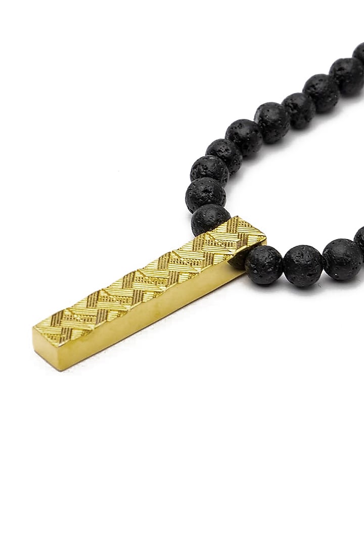 Black Beaded Pendant Necklace by Bebajrang at Pernia's Pop Up Shop