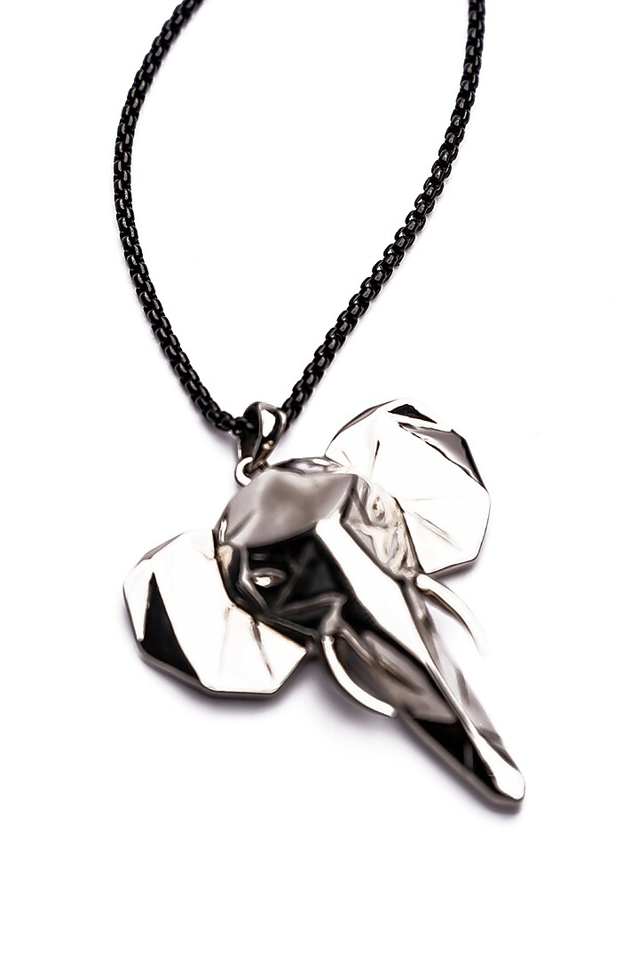 White Stainless Steel Pendant Necklace by Bebajrang at Pernia's Pop Up Shop