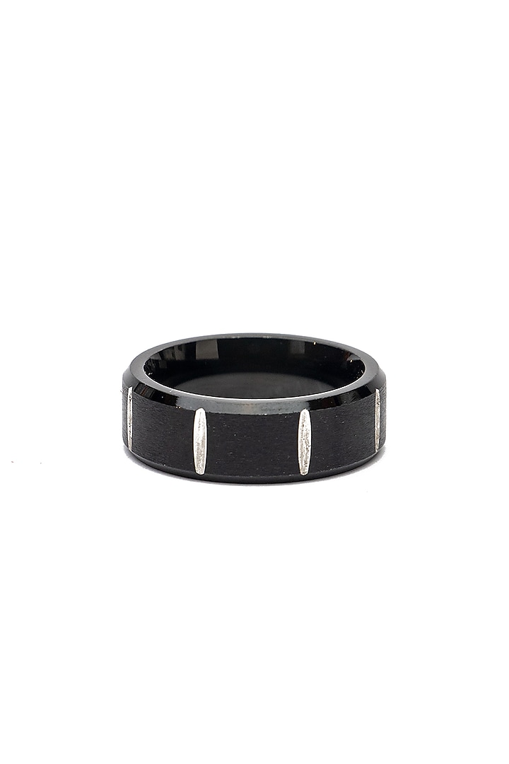 Black Stainless Steel & Tungsten Ring by Bebajrang