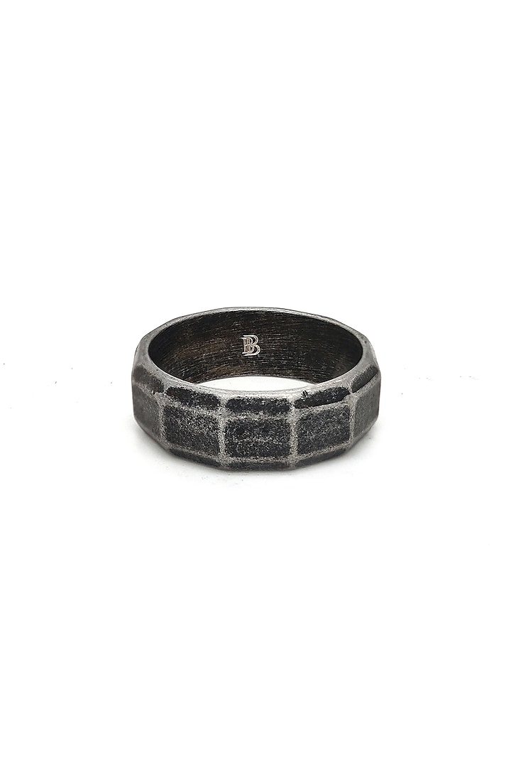 Black Stainless Steel Ring by Bebajrang