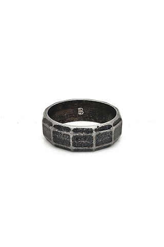 Black Stainless Steel Ring by Bebajrang