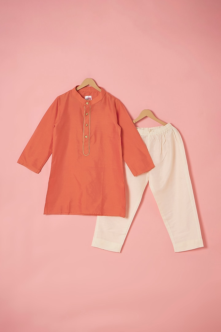 Pista Green Cotton Silk Thread Hand Embroidered Bundi Jacket Set For Boys by Be Bonnie at Pernia's Pop Up Shop