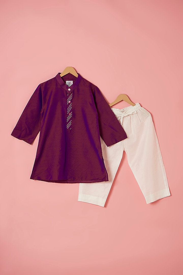 Multi-Colored Cotton Silk Floral Printed Bundi Jacket Set For Boys by Be Bonnie at Pernia's Pop Up Shop