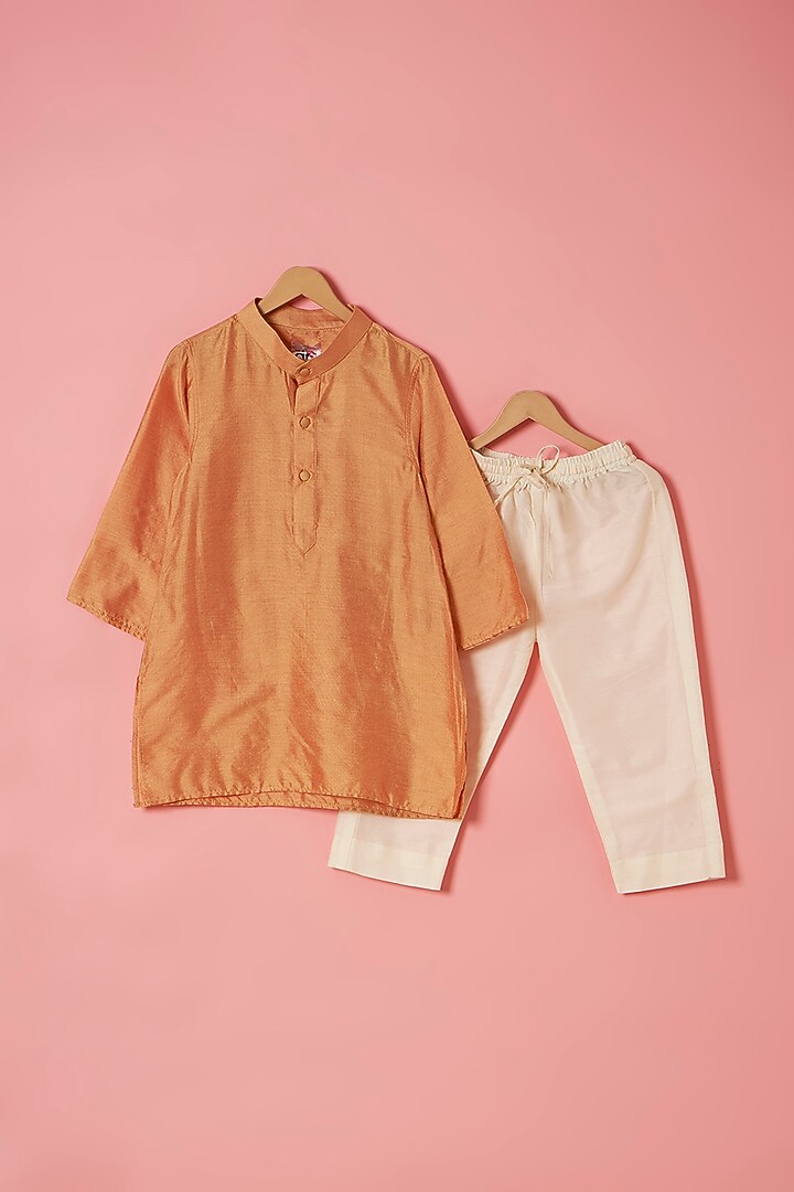 Purple Cotton Silk Zari Embroidered Bundi Jacket Set For Boys by Be Bonnie at Pernia's Pop Up Shop