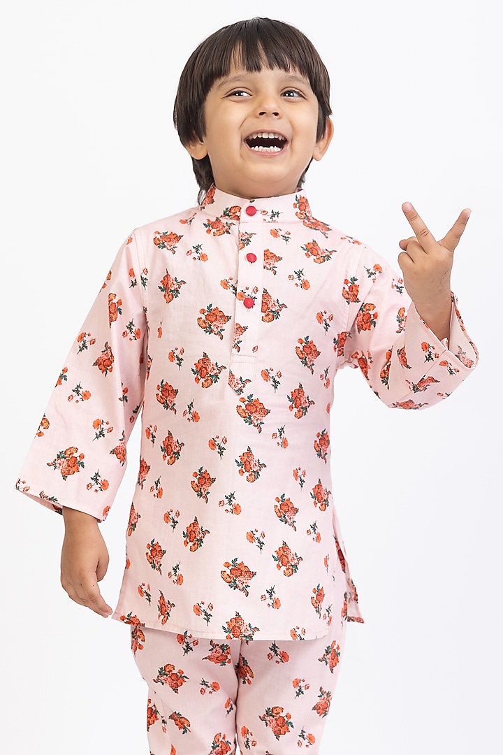 Multi-Colored Cotton Printed Kurta Set For Boys by Be Bonnie at Pernia's Pop Up Shop