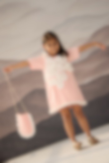 Peach Banana Crepe Frilled Dress For Girls by Be Bonnie at Pernia's Pop Up Shop