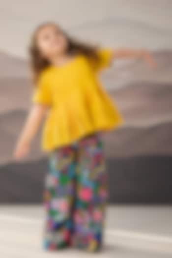 Multi-Colored Cotton Muslin Floral Printed Co-Ord Set For Girls by Be Bonnie at Pernia's Pop Up Shop