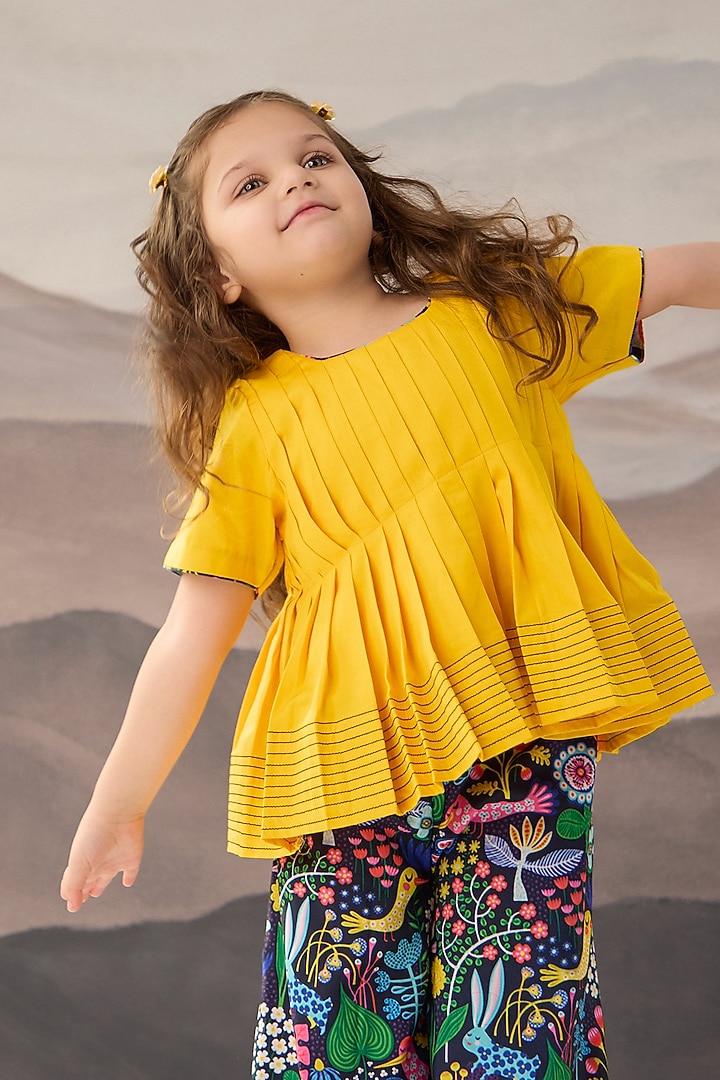 Multi-Colored Cotton Muslin Floral Printed Co-Ord Set For Girls by Be Bonnie at Pernia's Pop Up Shop