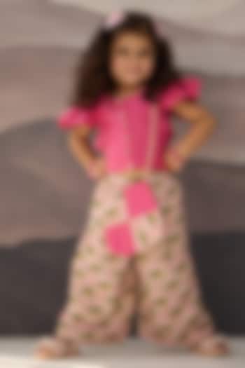 Pink Cotton Muslin Printed Co-Ord Set For Girls by Be Bonnie at Pernia's Pop Up Shop