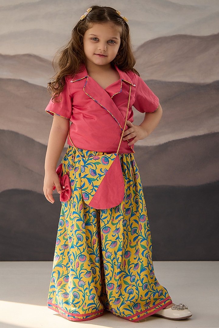 Yellow Cotton Muslin Paisley Printed Co-Ord Set For Girls by Be Bonnie at Pernia's Pop Up Shop
