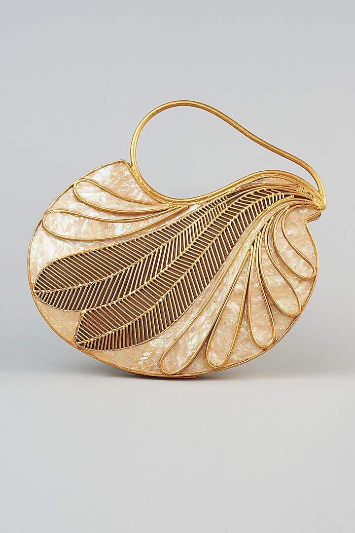 Gold Handcrafted Handbag by Be Chic