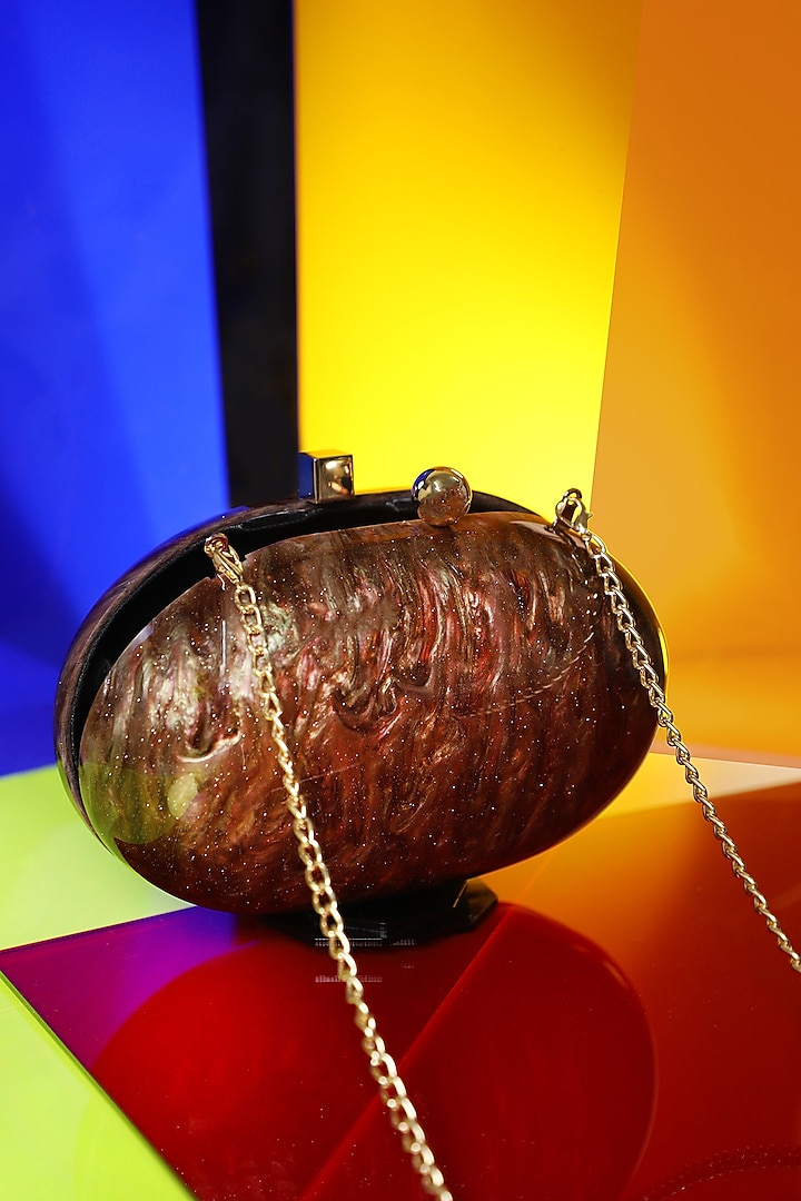 Bronze Resin Clutch by Be Chic at Pernia's Pop Up Shop