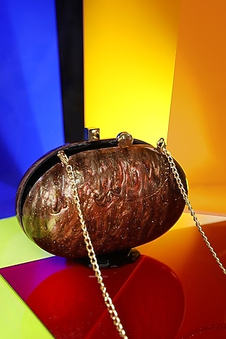 Bronze Resin Clutch by Be Chic
