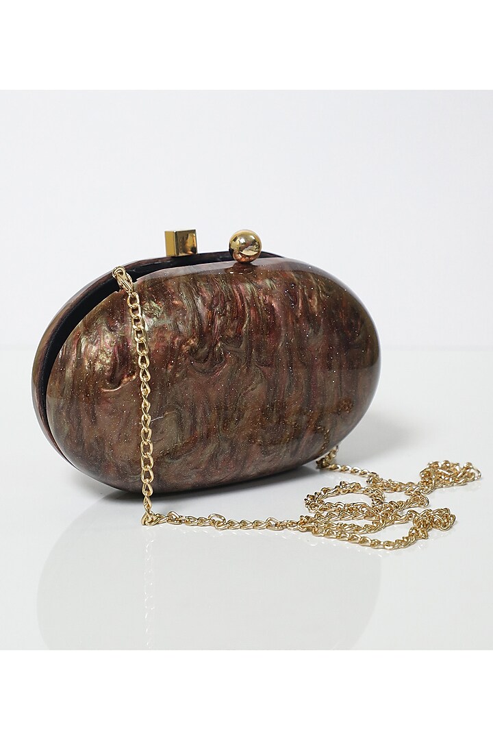 Bronze Resin Clutch by Be Chic at Pernia's Pop Up Shop
