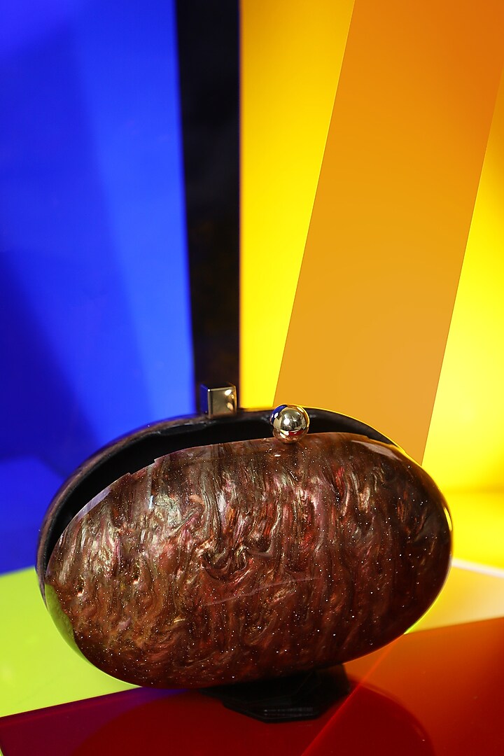 Bronze Resin Clutch by Be Chic at Pernia's Pop Up Shop