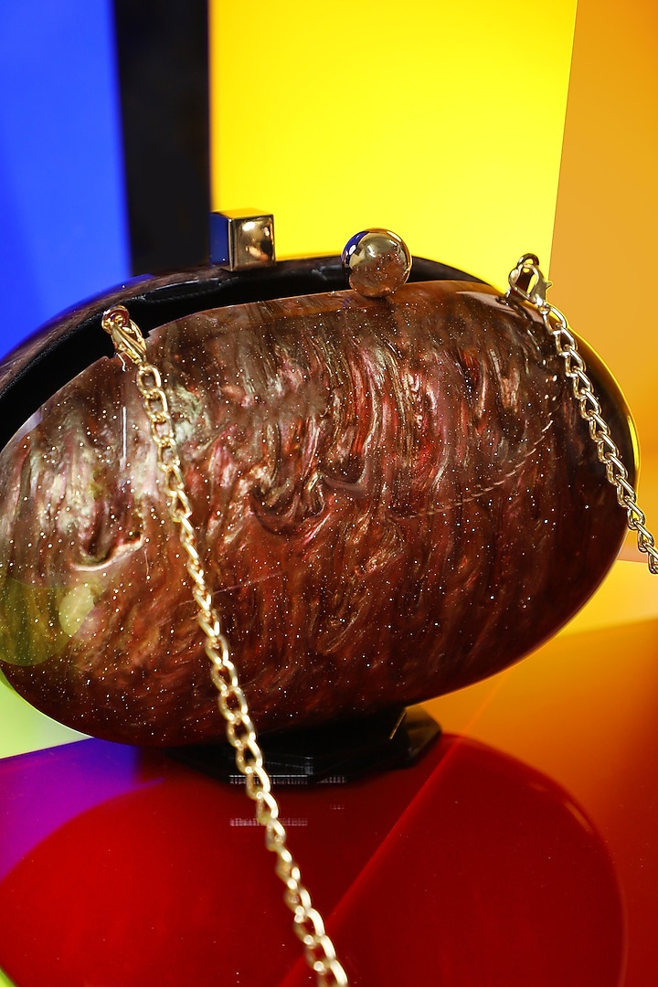 Bronze Resin Clutch by Be Chic at Pernia's Pop Up Shop