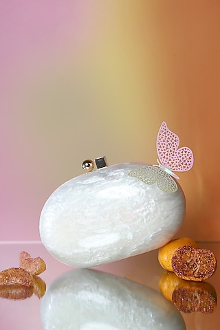 Ivory Resin Clutch by Be Chic