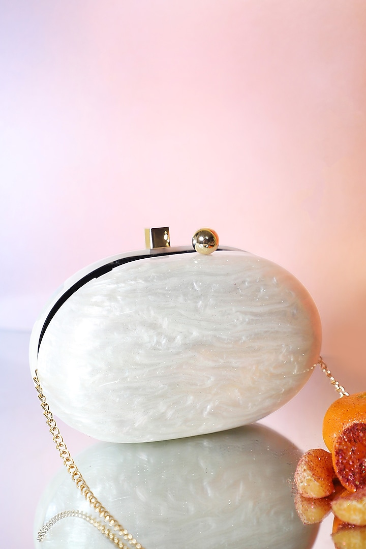 Ivory Resin Clutch by Be Chic at Pernia's Pop Up Shop