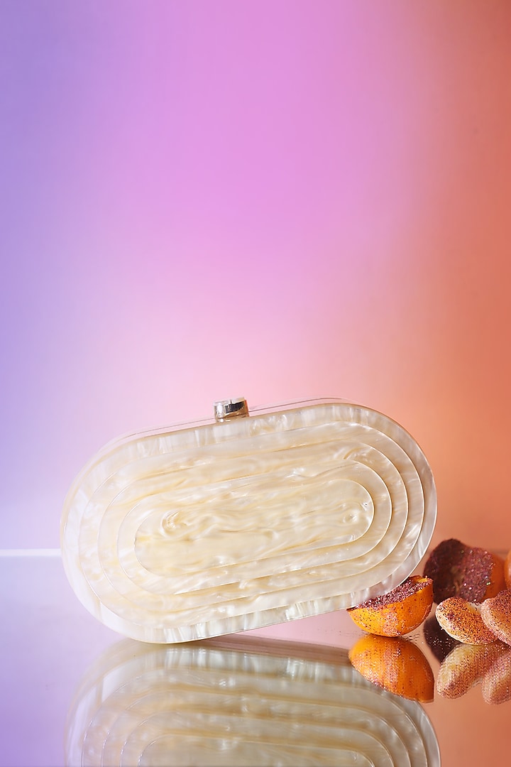 Gold Resin 3D Marble Clutch by Be Chic at Pernia's Pop Up Shop