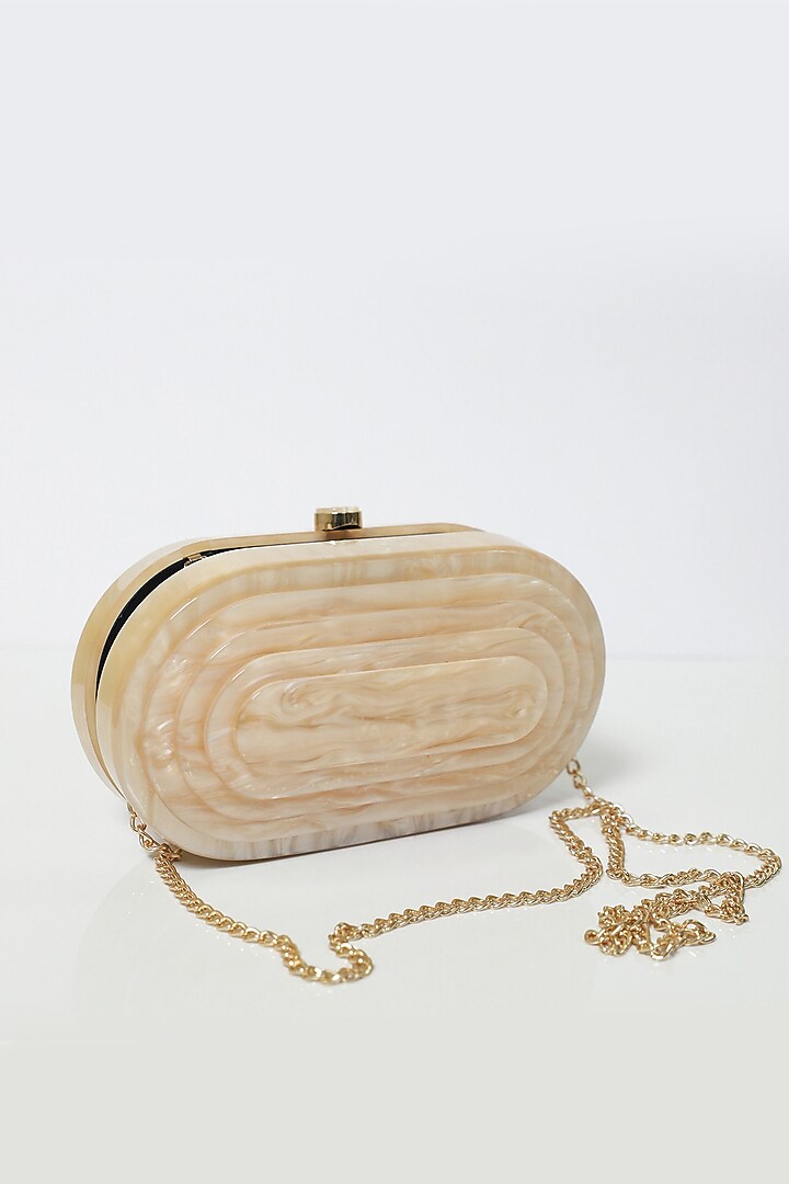 Gold Resin 3D Marble Clutch by Be Chic at Pernia's Pop Up Shop