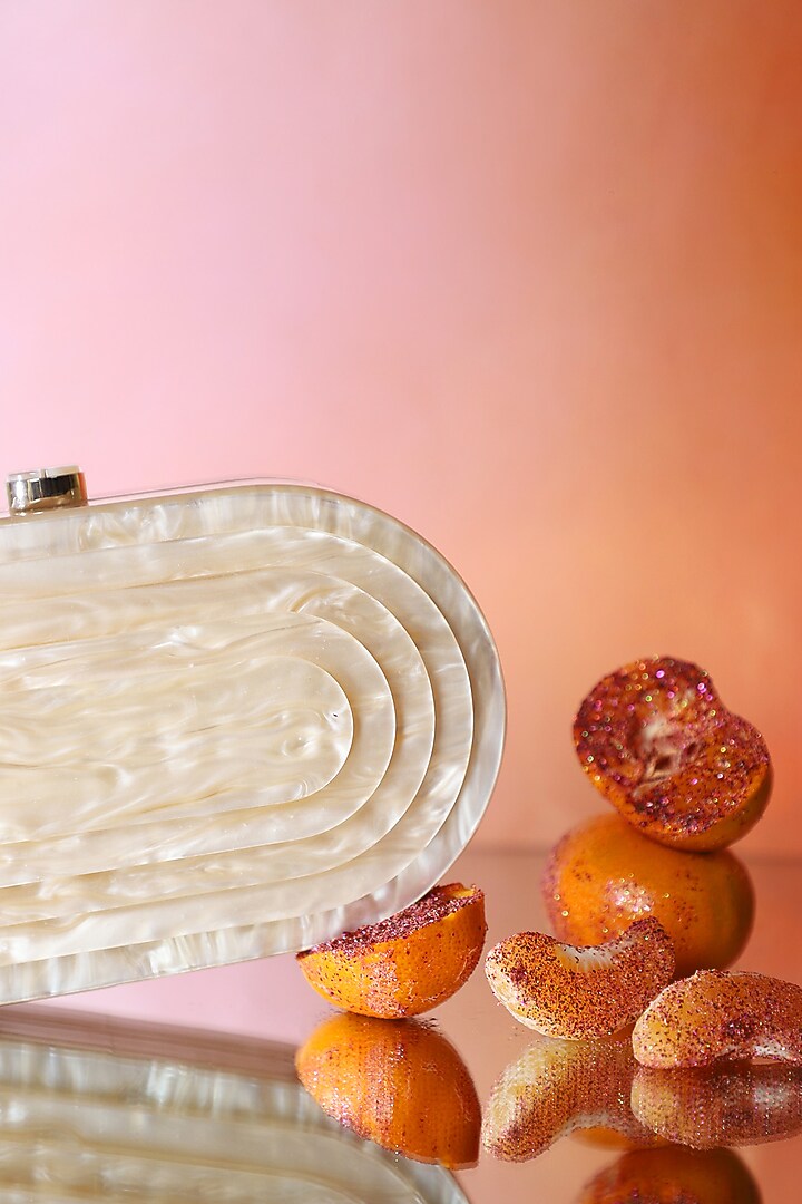Gold Resin 3D Marble Clutch by Be Chic at Pernia's Pop Up Shop