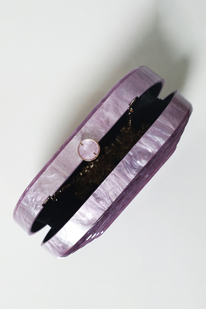 Purple Resin 3D Marble Clutch by Be Chic at Pernia's Pop Up Shop