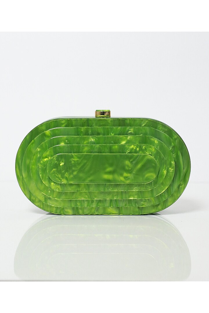 Neon Green Resin 3D Marble Clutch by Be Chic at Pernia's Pop Up Shop