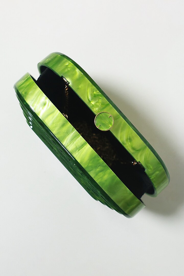 Neon Green Resin 3D Marble Clutch by Be Chic at Pernia's Pop Up Shop