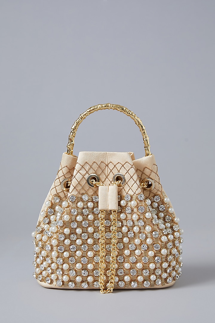 Gold Satin Potli by Be Chic at Pernia's Pop Up Shop
